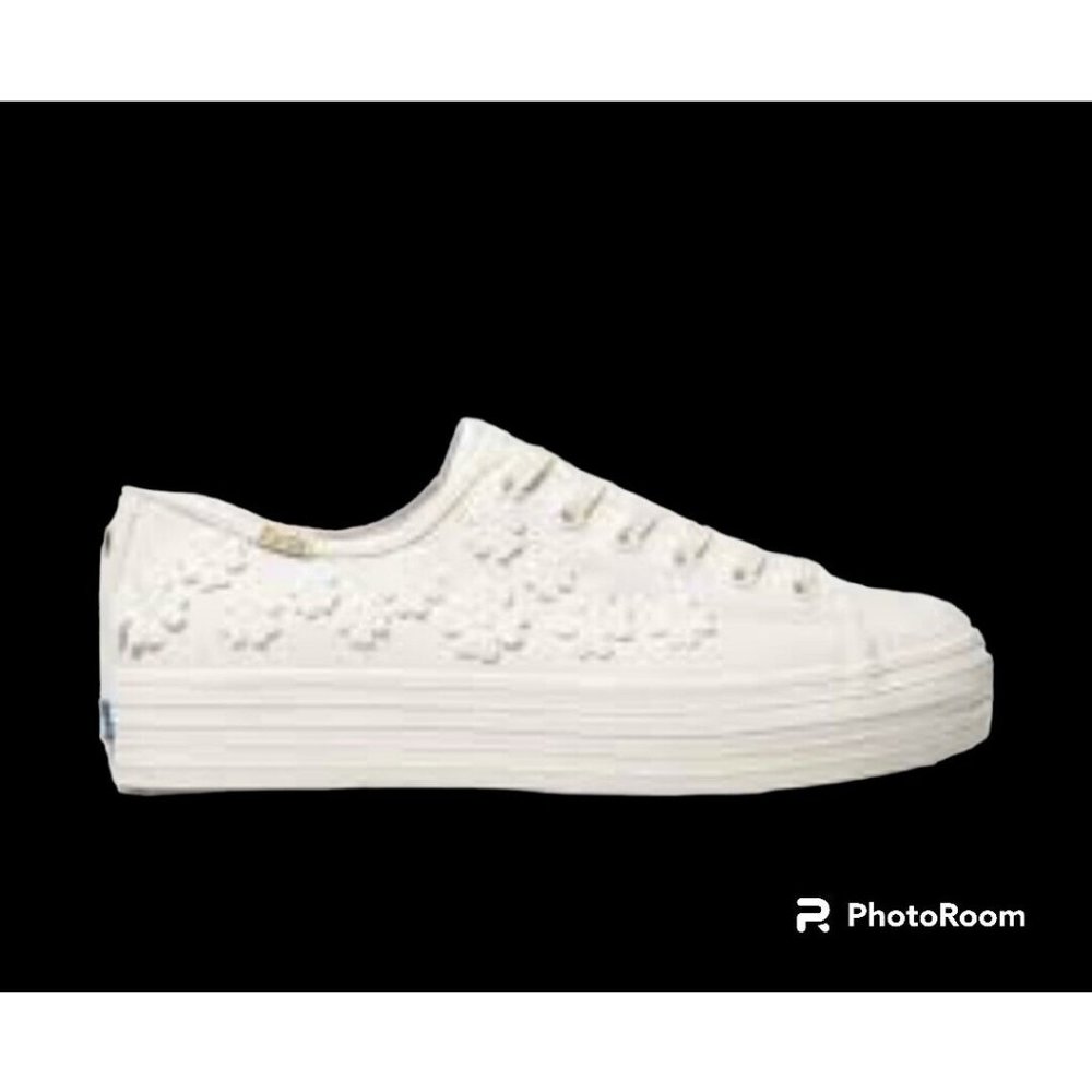Keds x Kate Spade Women's Size 7.5 Triple Kicks Floral White Platform Shoes GUC